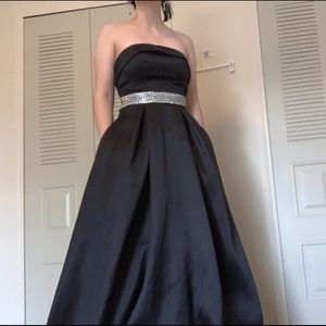 Strapless Black Prom Dress